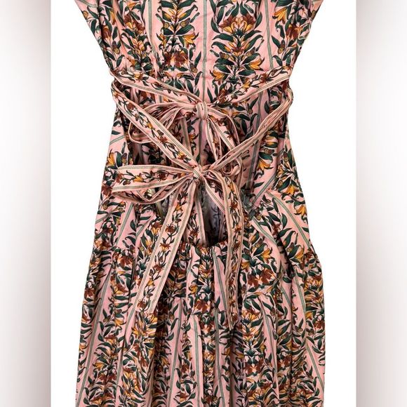 NEW Agua by Agua Bendita Guaguanco Monarca Rosa Cotton Midi Dress Large - Picture 10 of 16